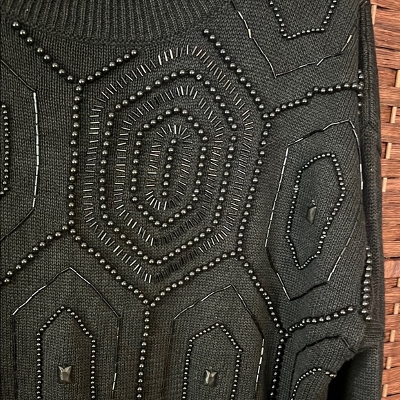 Vintage Black Geometric Patterned Sweater - Picture 4 of 6